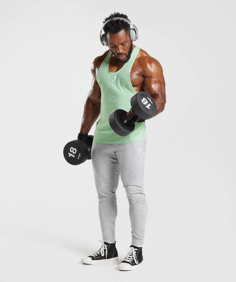 Men's Gymshark React Stringer Tanks Mint | NZ 2PAONM